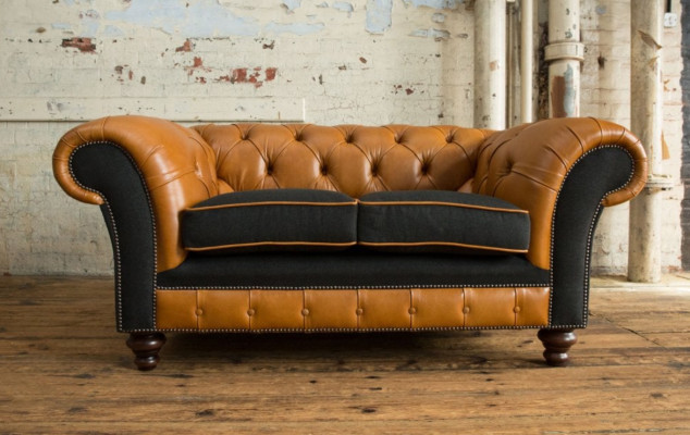 jvmoebel ® Leather Sofa Couch - Designer Upholstered Two-Seater Couch Set Brown