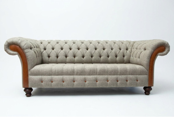 Chesterfield 3 Seater Classic Luxury Baroque Rococo Couch Sofa Textile Couch