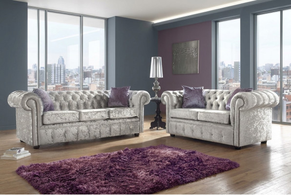 Chesterfield Sofa Set 3+2 Seater Classic Baroque Rococo Sofa Textile Leather