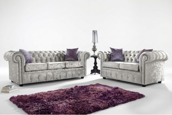 Chesterfield Sofa Set 3+2 Seater Classic Baroque Rococo Sofa Textile Leather