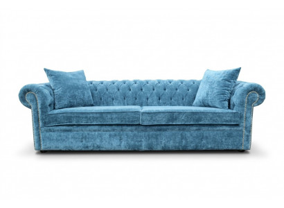 Classic Living Room Sofa - Blue Chesterfield Fabric Couch 3 Seater jvmoebel®