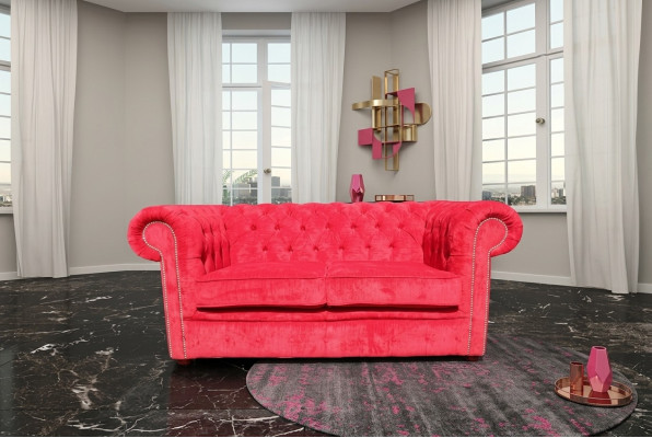 jvmoebel ® Leather Sofa Couch - Design Upholstery Two-Seater Couch Set Red New