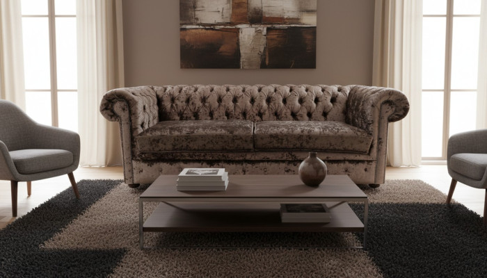 Chesterfield 5-Seater Classic Luxury Baroque Rococo Sofa Couch Textile Leather