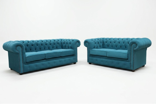 Sofa set 3+2 seater classic luxury sofa couch Chesterfield textile leather