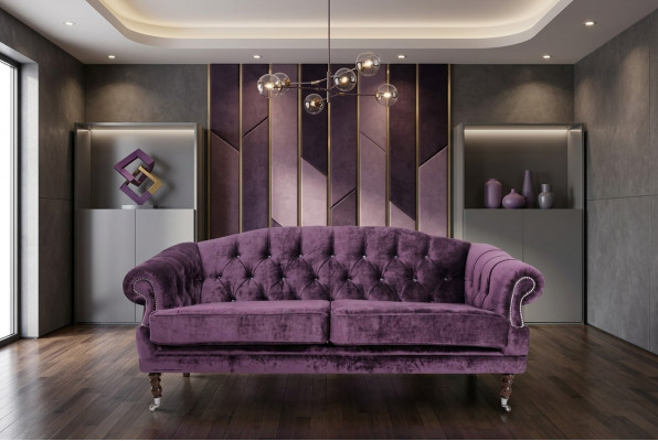 Baroque Rococo Sofa Couch Textile Velvet Chesterfield - Designer Couches