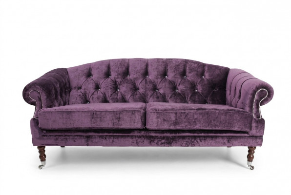 Baroque Rococo Sofa Couch Textile Velvet Chesterfield - Designer Couches