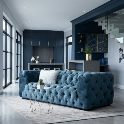 Chesterfield 3-seater modern luxury couch designer living room three-seater