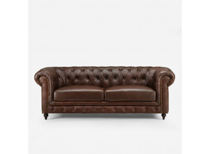 Chesterfield 3-Seater Classic Luxury Baroque Rococo Sofa Textile Leather Couch New