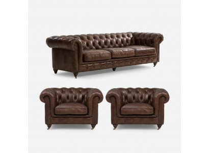 Sofa set 3+1 seater couch upholstery seat Chesterfield couches fabric leather new
