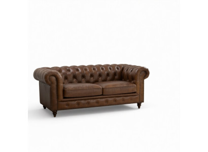 jvmoebel ® Leather Sofa Couch - Design Upholstery Two-Seater Couch Suite Brown