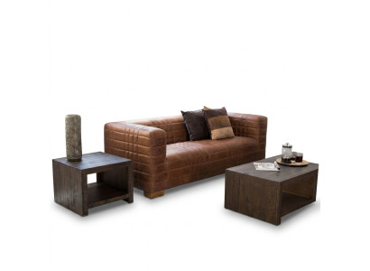 Chesterfield 3 Seater Luxury Grid Sofa Textile Leather Couch Designer Sofas New