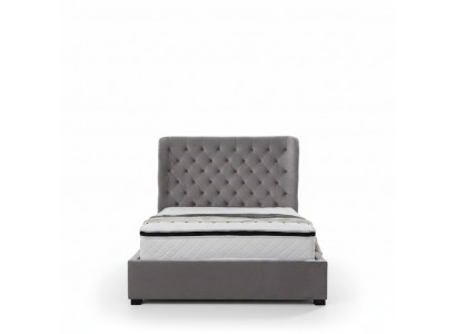 Luxurious Gray Designer Double Bed Upholstered Furniture Beds