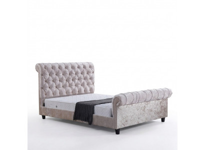 Modern beige Chesterfield bed designer double bed luxury furniture
