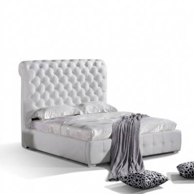Classic bedroom bed 160x200 cm leather textile Chesterfield hotel beds