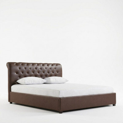 Modern brown Chesterfield double bed designer bedroom bed