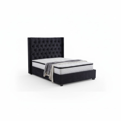 Modern black Chesterfield luxury bed textile double beds