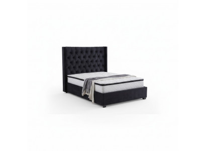Modern black Chesterfield luxury bed textile double beds