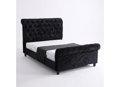 Black bedroom Chesterfield bed, elegant bedroom bed.
