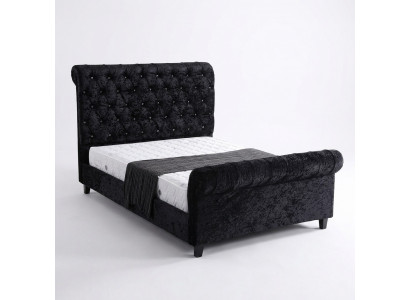Black bedroom Chesterfield bed, elegant bedroom bed.