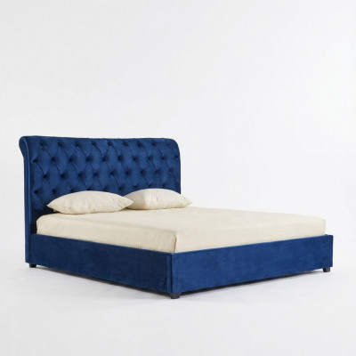 Blue Chesterfield Double Bed Bedroom Luxury Furniture Upholstered Beds
