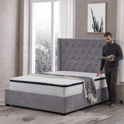 Chesterfield bed upholstered bed luxury bedroom design beds textile leather new