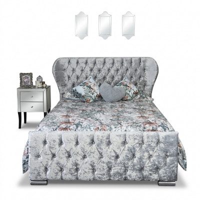Chesterfield Design Velvet Bed Luxury Textile Beds Bedroom Double 200x200cm