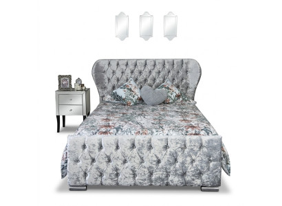 Chesterfield Design Velvet Bed Luxury Textile Beds Bedroom Double 200x200cm