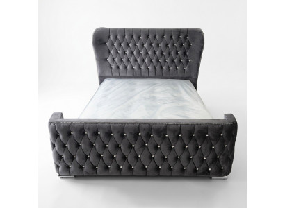 Chesterfield Hotel Double Leather Bed Bedroom Upholstery Luxury Beds 160x200cm