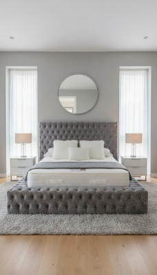 Classic English Style Bed Double Textile Chesterfield Beds 160x200cm New