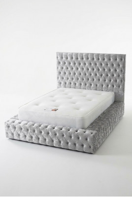 Classic English Style Bed Double Textile Chesterfield Beds 160x200cm New