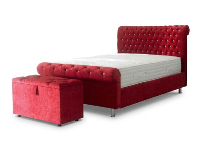 Chesterfield Hotel Double Leather Bed Bedroom Upholstery Luxury Beds 200x200cm