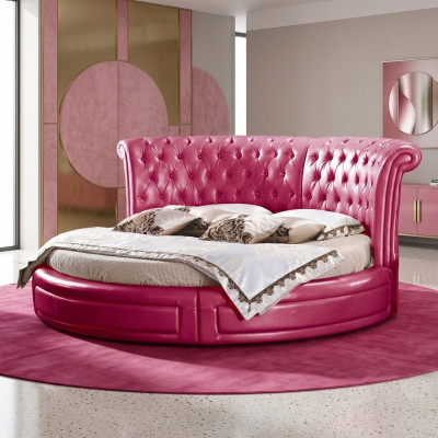 Round Classic Bed Chesterfield Beds Upholstery Round Beds Leather