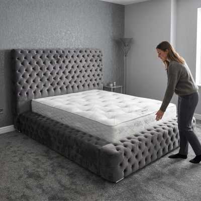 Modern stylish Chesterfield bed bedroom beds textile furniture