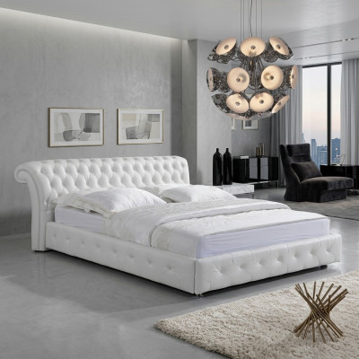 Chesterfield Designer Bed Bedroom Textile Leather Upholstery 140/160/180/200 cm