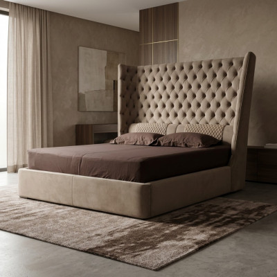 English King Size Bed Chesterfield Double Bed Designer Hotel Velvet Furniture