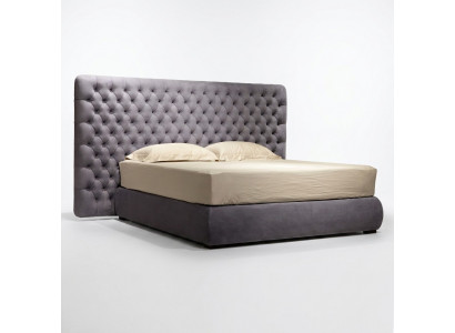 Bed Cushion Design Luxury Double Hotel Beds Room Chesterfield Gray Velvet New