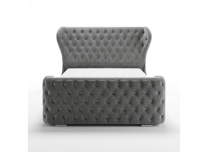 Gray Chesterfield Bed Designer Bedroom Furniture English Upholstered Bed