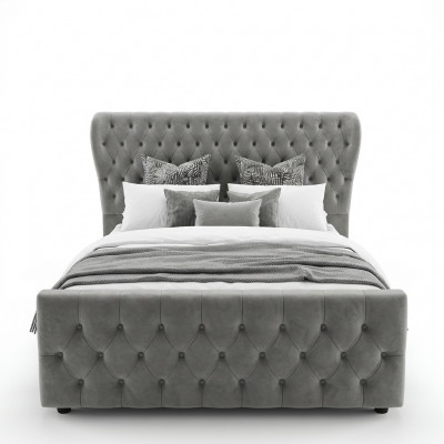 Chesterfield Designer Bed Bedroom Textile Leather Upholstery 140/160/180/200 cm