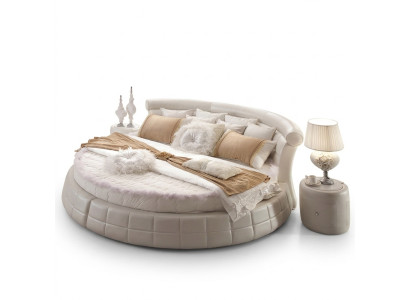 Classic Round Beds - Round Luxury Designer Bed Upholstery Elegant Leather Velvet