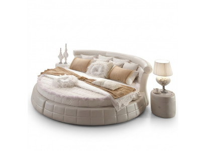 Classic Round Beds - Round Luxury Designer Bed Upholstery Elegant Leather Velvet