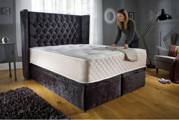 Chesterfield Designer Bed Bedroom Textile Leather Upholstery Velvet 160x200 New