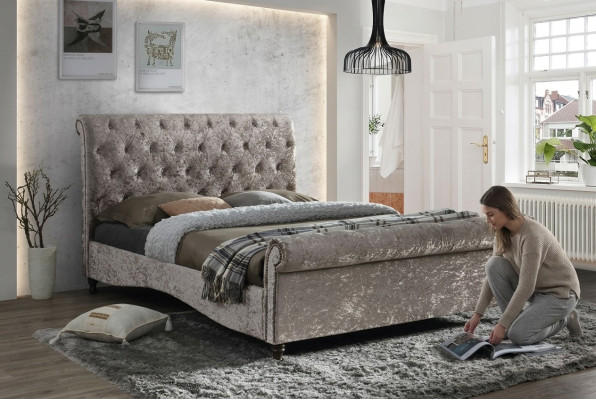 Luxury Chesterfield Button Beds Bedroom Design Furniture Bed Double Hotel New