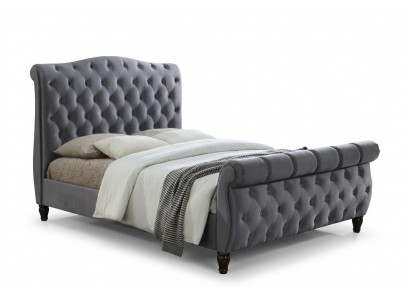 Classic velvet textile bed double beds upholstered hotel bedroom 180x200