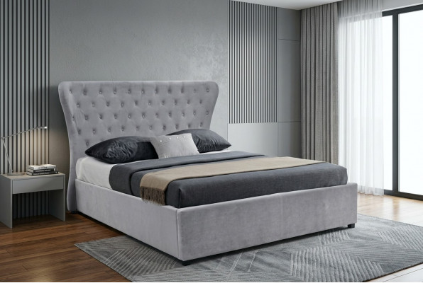 Gray Chesterfield Double Bed Luxury Beds Designer Bedroom Bed