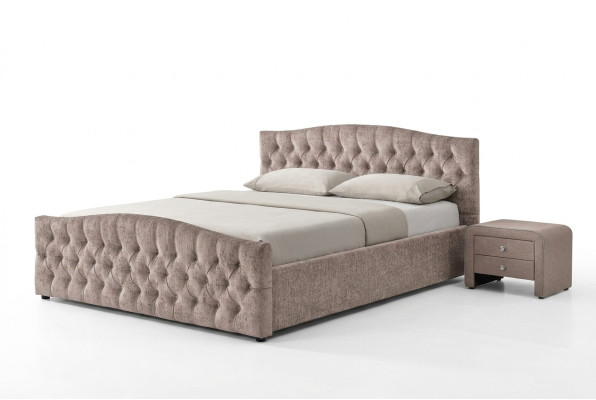 Padded designer bed textile leather upholstered beds 180x200cm bedroom