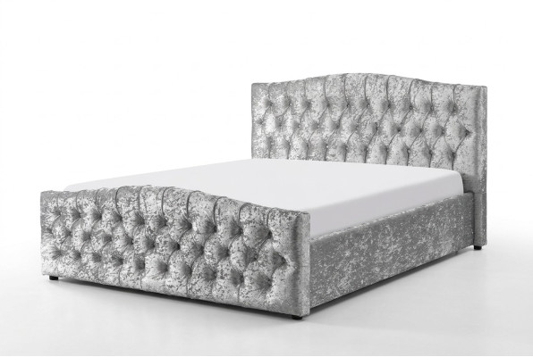 Modern gray Chesterfield luxury double bed designer bedroom beds
