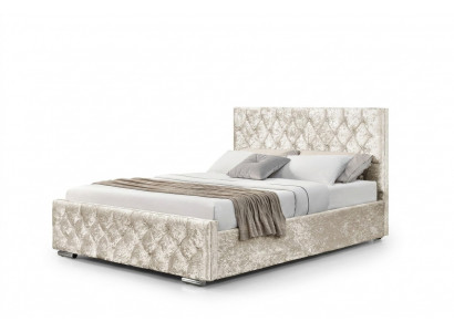 White Textile Chesterfield Bed Bedroom Double Beds Modern Bed