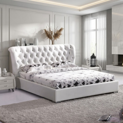 Chesterfield bed bedroom beds textile 180x200cm velvet big hotel beds new