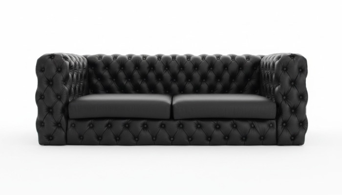 Black Chesterfield 3-Seater Couch Sofa Designer Luxury Suite