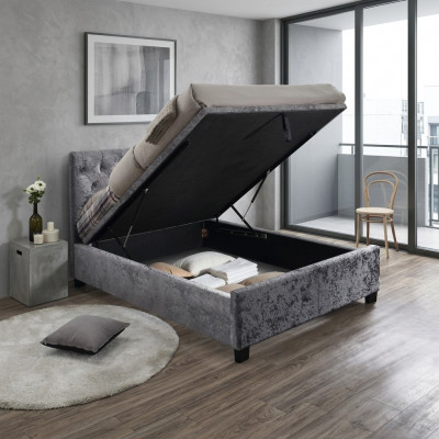 Chesterfield Designer Bed Bedroom Textile Leather Upholstery 140/160/180/200 cm